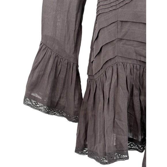 NWOT Free People Lace Tunic Mini Dress | Charcoal Whimsigoth Boho Grunge Fairy S - Picture 5 of 16